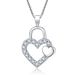 Simple Love Double Heart Shaped Zircon Pendant Necklace S Sterg Sier_ipsvogv.com