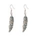 E12733 vintage artistic carved antique silver with Bohemian ethnic style inlaid turquoise earrings_ipsvogv.com