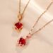 net Red Titanium Steel Necklace Female Cat's Eye Stone Fox Pendant Fashion Collarbone With Diamond Sweater Chain_ipsvogv.com