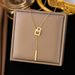 Simple Stle Square Interlocking Necklace For Women's Summer Fashion Long Pendant Collarbone Chain With A Sense Of_ipsvogv.com
