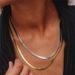 INS Simple Stainless Steel Necklace Fashion Men's and Women's Blade Chain Flat Snake Bone Chain Accessories_ipsvogv.com