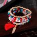 Bohemian Ethnic Style Multi-layer Beaded Jewelry Trend Four Piece Set Tassel Leaf Bracelet_ipsvogv.com