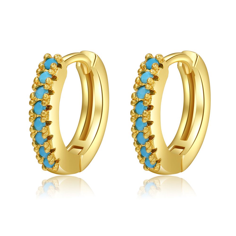 Colored Zircon Ear Clips, Micro Inlaid Geometric Earrings Simple And Personalized Earrings_ipsvogv.com