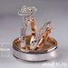 Cao Shi's Three Piece Set Of Rose Gold Colored Sparkling Zircon For Women's Luxury Engagement Ring_ipsvogv.com