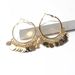 Exaggerated metal round tassel for jewelry, geometric gold long earrings F16170_ipsvogv.com