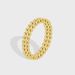 Personality Exaggerated Niche Design Cold Style Ring Female Copper Plated Real Gold Dense Small Round Bead Ring_ipsvogv.com