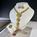 Dubai Gold Plated Earrings Bracelet Ring Jewelry Set Bridal Necklace_ipsvogv.com