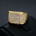 Trendy Nightclub Hip-Hop Titanium Steel Color-Retaining Gold-Plated Full Diamond Men's Ring_ipsvogv.com