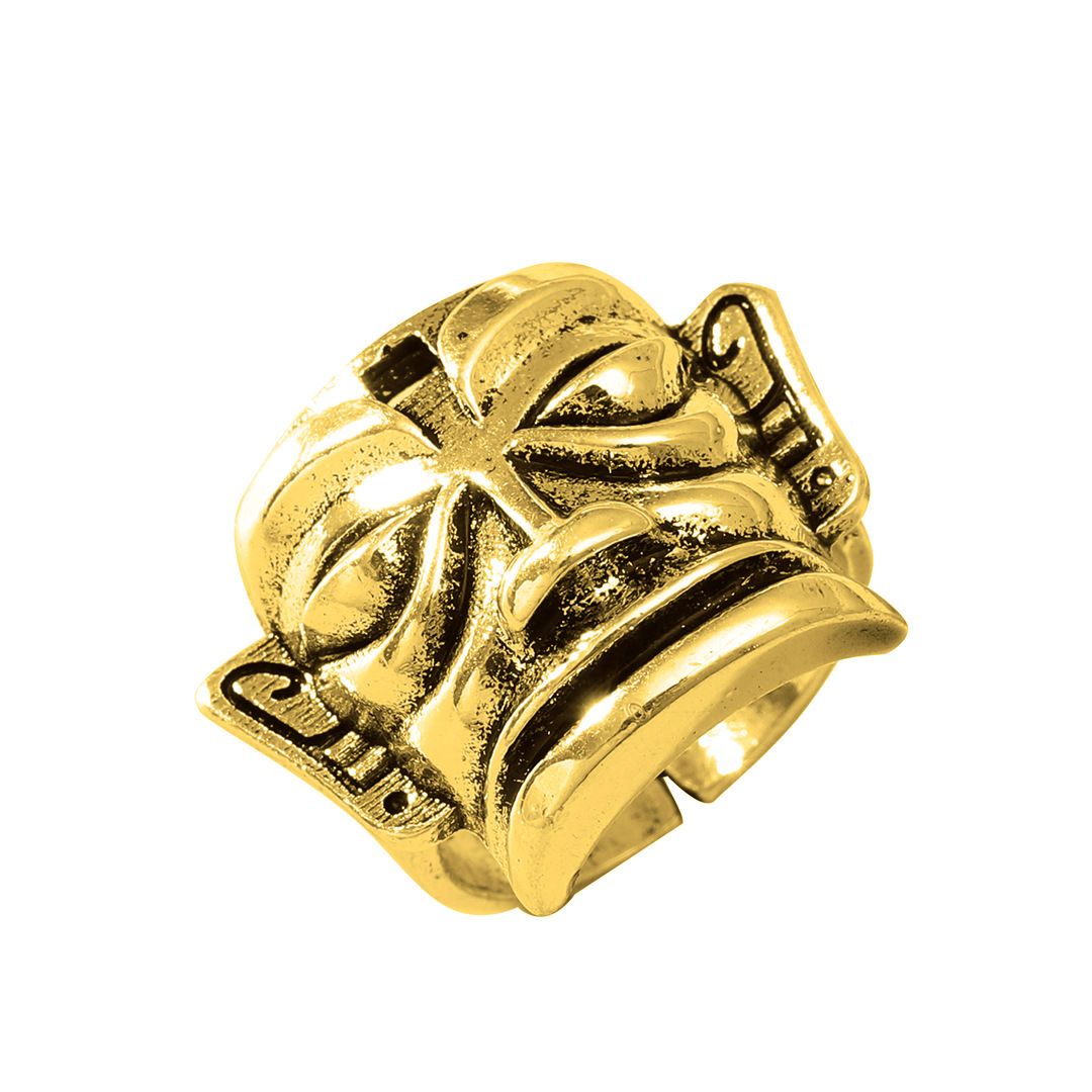 Retro creative opening adjustable human face mask ring punk hip hop niche alloy ring men and women_ipsvogv.com