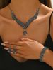 Wedding Necklace Earrings Bracelet Jewelry Luxurious Rhinestone High-end Bride Chain Set_ipsvogv.com