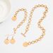 Irregular Metal Lava Heart-shaped Pendant Ins Wind Pleated Circular Chain Necklace For Women_ipsvogv.com
