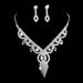 Bridal Jewelry Set - Rhinestone Lace Necklace & Earrings, 2-Piece Silver Plated Wedding Accessories_ipsvogv.com