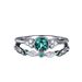 Zircon women's ring copper plated with green and blue combination ring weighing Jin r5721_ipsvogv.com