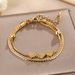 Gold Light Luxury Love High Grade Titanium Steel Bracelet With Insignia Design Double Layer Wrapped Mesh Red Jewelry,_ipsvogv.com
