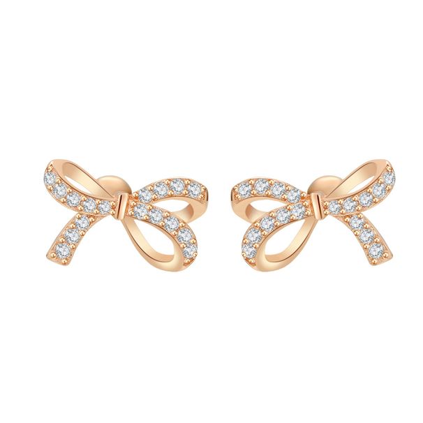 Women's Jewelry Silver Moissanite Earrings Butterfly Wonderland Round Bead Screw Earrings Exquisite Romantic Sweet Temperament Earrings_ipsvogv.com