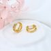 S Pure Silver High-end Feel, Double Ring With Colorful Diamond Earrings, Fashionable, Personalized And Generous Earrings_ipsvogv.com