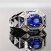 Blue Zircon Men's Ring, Light Luxury, Atmospheric Temperament, Fashionable And Versatile, High-end Sense, Niche Design,_ipsvogv.com