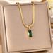 Fashionable Titanium Steel Necklace, Women's Gold Square Crystal Pendant, Ins Style, Niche Design, Collarbone Chain_ipsvogv.com