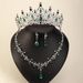 New Necklace Earrings Luxury Versatile Wedding Banquet Jewelry Alloy Water Diamond Bridal Crown Set_ipsvogv.com