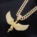 Unisex New Goddess Angel Wings Alloy Pendant Men's Full Diamond Rap Hip Hop Necklace_ipsvogv.com