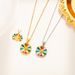 Popular Titanium Steel Enamel Colorful Daisy Jewelry With A Sense Of Niche Design Necklace_ipsvogv.com
