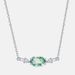 Geometric natural water grass agate necklace female S925 silver claw inlaid green moss clavicle chain retro_ipsvogv.com