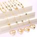 Women’s Jewelry Set Fashion New Product Niche Design Colorful Love Back Bracelet Girls Ring Bracelet Integrated Stainless Steel Gold Plated Bracelet_ipsvogv.com