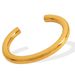 Women's Jewelry Fashion Titanium Steel C Shaped Round Bracelet Wide Version Smooth Bracelet_ipsvogv.com