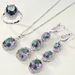 hot selling colorful stone necklace pendant ring earring trendy color four piece set hot selling_ipsvogv.com