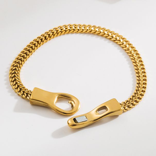 Light Design With Magnetic Buckle Titanium Steel Bracelet, Personalized Trendy Snake Bone Chain Temperament,_ipsvogv.com