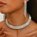 Women’s Jewelry Set Fashion Fashionable And Luxurious Full Diamond Shining Rhinestone Neck Collar Bracelet Tassel Earrings Set Bridal Jewelry_ipsvogv.com