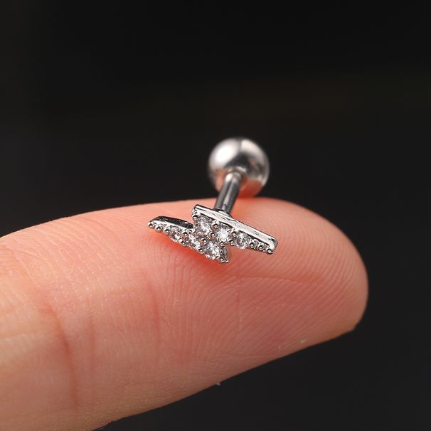 Unisex personality angel eye ear bone studs female geometric lightning screw buckle ear studs foreign trade piercing zircon earrings_ipsvogv.com