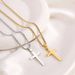 Stainless steel necklace, gold twist chain cross necklace, titanium steel does not fade, fashionable and versatile men's necklace_ipsvogv.com