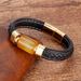 Classic Vintage Leather Rope Bracelet Bracelets Stainless Steel Buckle Men Crystal Stone Bracelet_ipsvogv.com