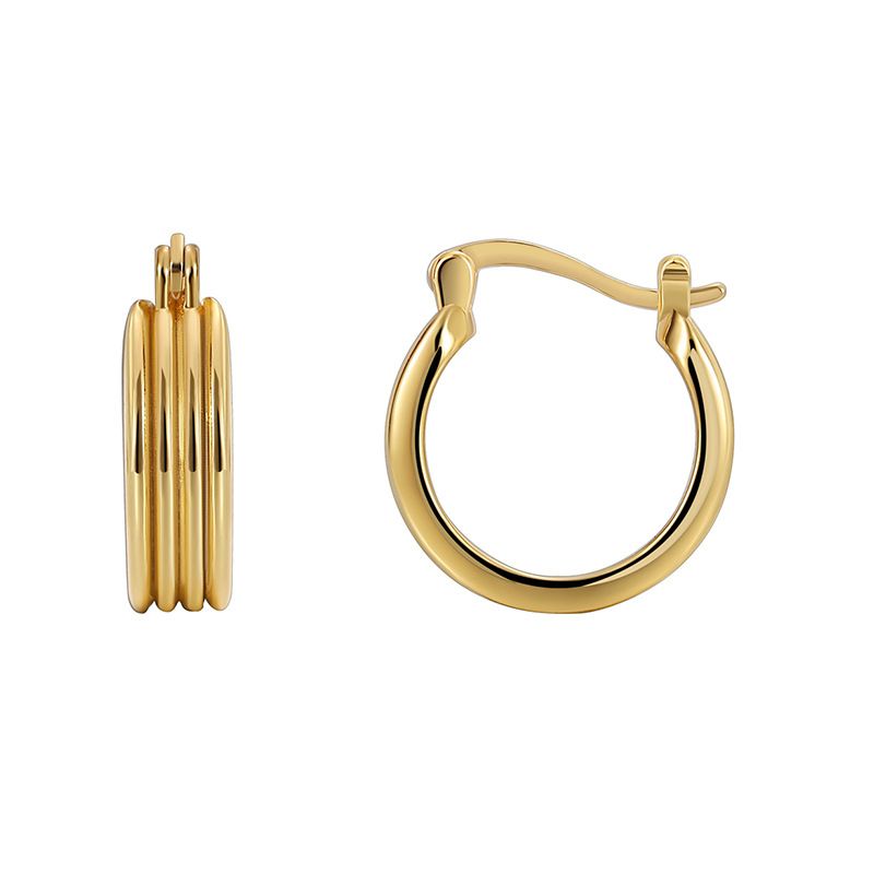 Geometric Multi Layer Arc Earrings For Women Copper Plated With Real Gold Fashion Retro Niche Versatile Design Earrings_ipsvogv.com