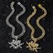 New Personality Hip-Hop Style Double Gun BABY Alloy Full Diamond Pendant Necklace_ipsvogv.com