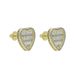 Ins Men's And Women's Hip Hop New Full Diamond Heart Shaped Earrings Threaded Ear Needles hip Hop Jewelry_ipsvogv.com