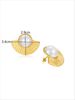 A Pair Of Light Luxury Inlaid Pearl Fan Earrings_ipsvogv.com