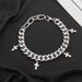 Personality Trend Retro Trend Ins Men And Women Cold Style Hip Hop Couple Jewelry Titanium Steel Cross Cuban Bracelet_ipsvogv.com