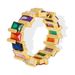 Light Luxury, Simple Fashionable Copper Material Paired With Colorful Zircon Open Ring, Creative Design And Decoration_ipsvogv.com