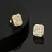 Unisex full diamond men's hip hop earrings rectangular zircon street earrings hot selling accessories_ipsvogv.com