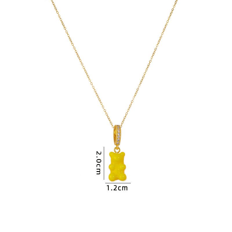 Instagram Song Yanfei Same Color Cartoon Candy Bear Necklace For Men And Women Korea East Gate Accessories_ipsvogv.com