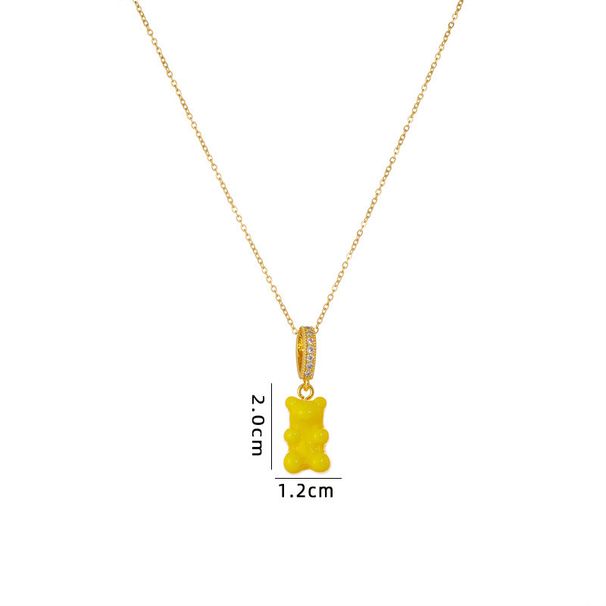 Instagram Song Yanfei Same Color Cartoon Candy Bear Necklace For Men And Women Korea East Gate Accessories_ipsvogv.com