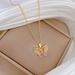 Threaded 【 】 Sky Butterfly Light Luxury Charm Gorgeous Full Diamond Necklace Women's Versatile Clavicle Titanium Steel 【 】_ipsvogv.com