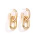 Minimalist INS Style Interlocking Hoop Metal Round Thick Chain Sweet Cool Design Geometric Stud Earrings_ipsvogv.com
