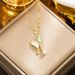 Necklace Women's Super fairy asymmetric butterfly pearl necklace light luxury ins cold style niche fashion simple clavicle chain_ipsvogv.com