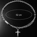 Hip hop titanium steel double-layer splicing cross necklace, women's high-end trendy cool long sweater chain ins_ipsvogv.com