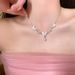 pearl Zircon Butterfly Collarbone ! Chain, Women's Fashion, Light Luxury, High-end, Sensory, Versatile Accessories,_ipsvogv.com
