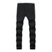 Men's Clothing new men's embroidered rose denim ripped black pants slim fit feet elastic trousers_ipsvogv.com