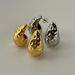 Spot Factory INS INS Retro Titanium Steel Simple Versatile Hammer Surface Water Drop Hollow Earrings_ipsvogv.com
